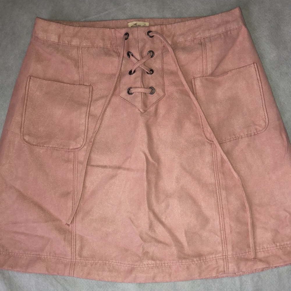 Pink Lace Up Mini Skirt Hollister Size 0